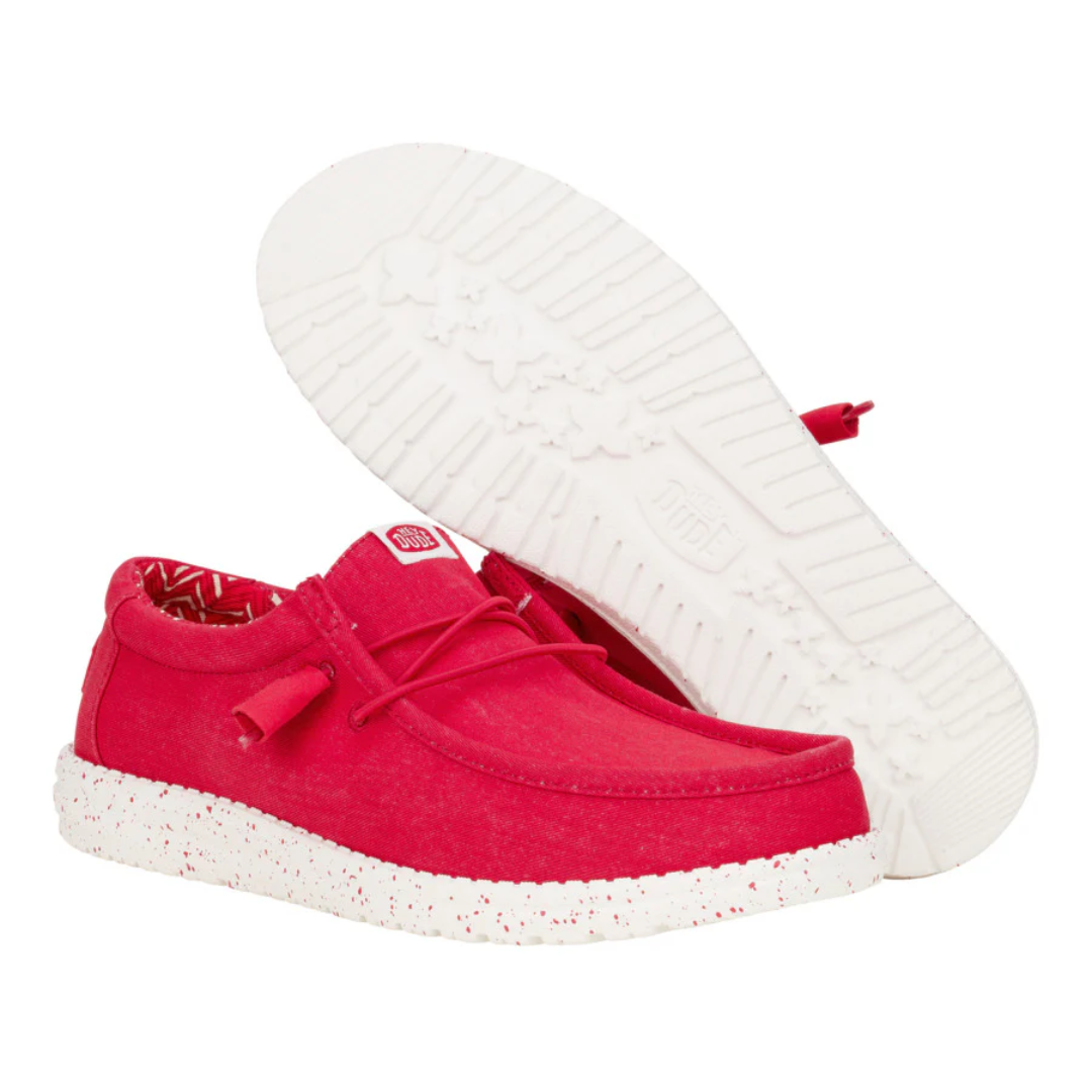 Hey Dude Wally Stretch Canvas Savvy Red