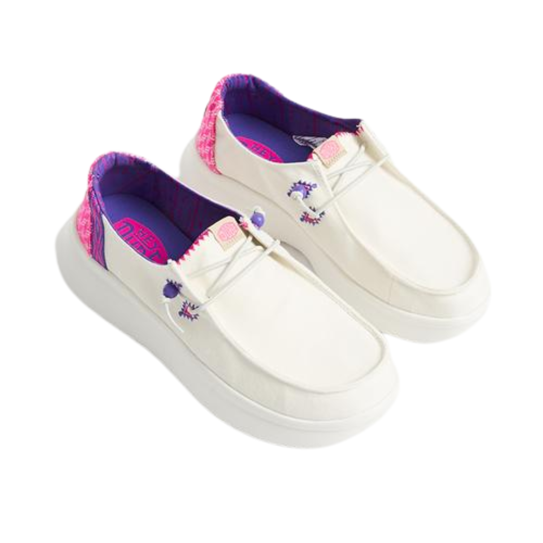 Hey Dude Wendy Peak Chambray Woven White/Pink