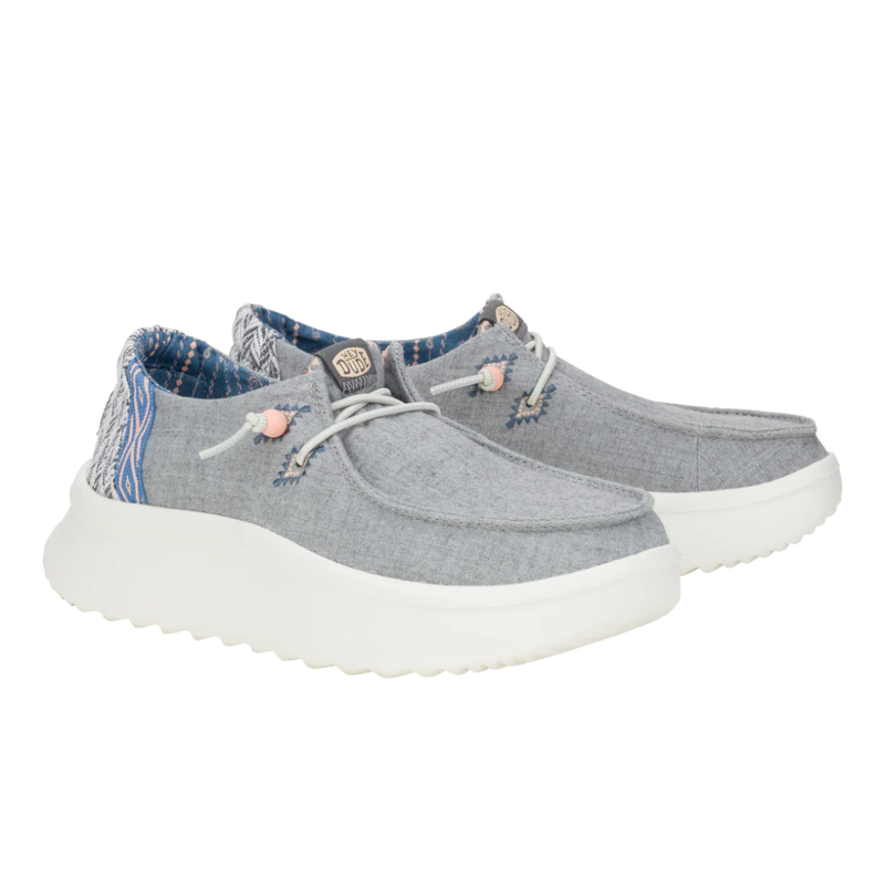Hey Dude Wendy Peak Chambray Woven Grey