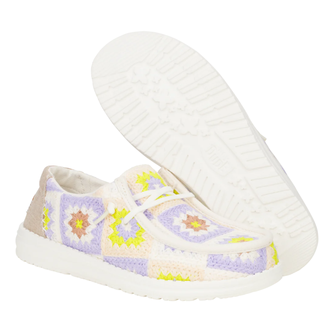 Hey Dude Wendy Cottage Crochet Egret/Lanvender/Multi