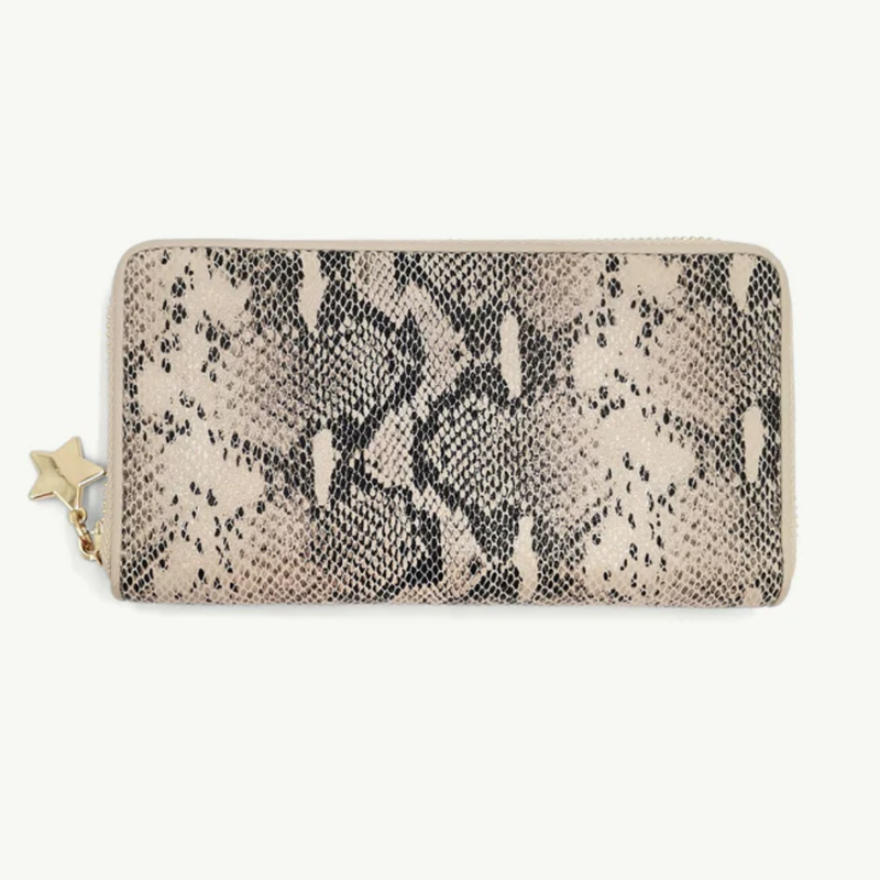 Julz-Constance Beige Snake Purse