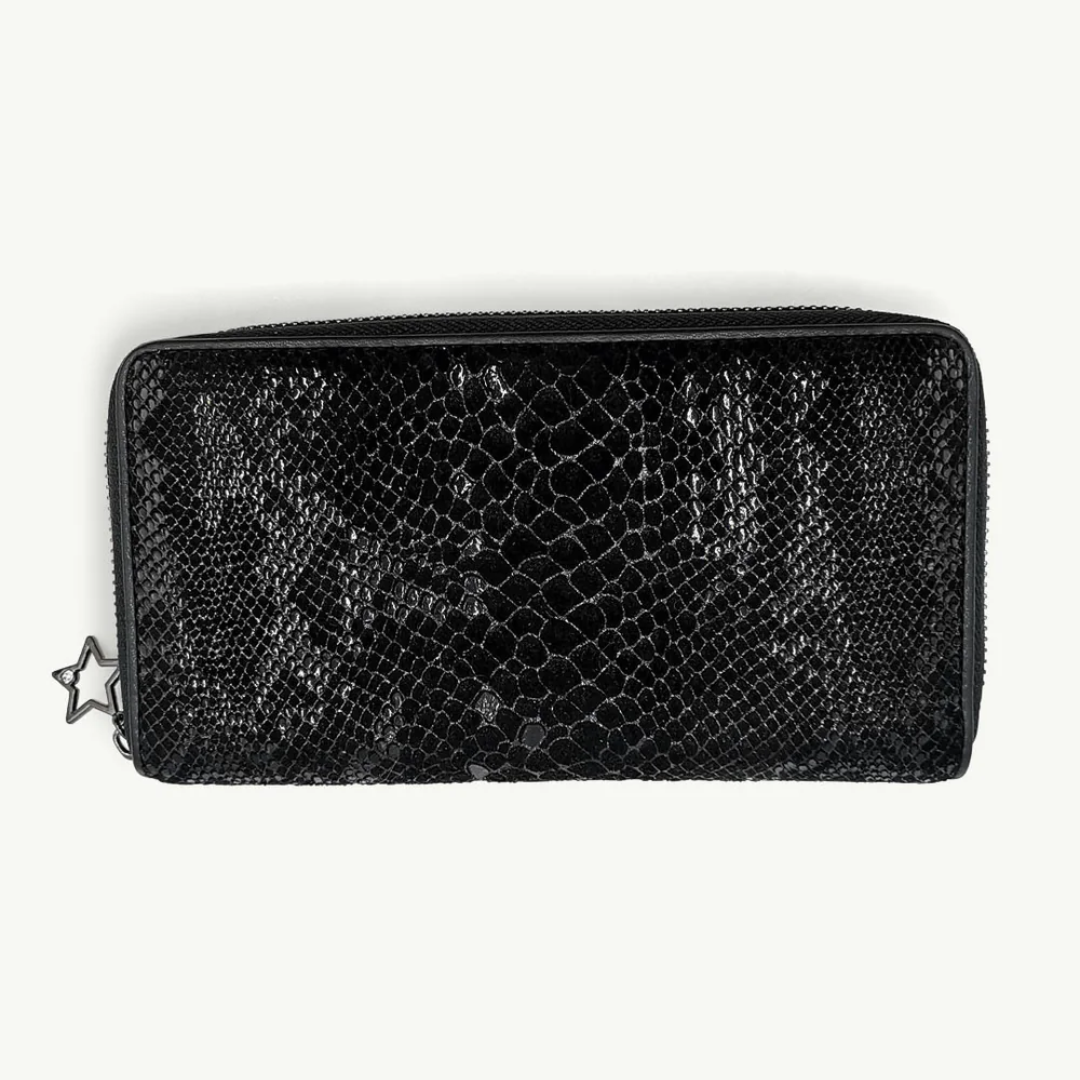 Julz-Constance Black Snake Purse