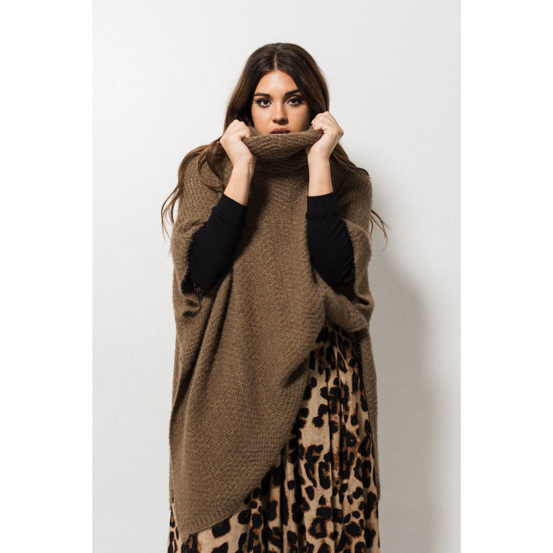 Ateljee The Lana Layer Poncho | Mocha
