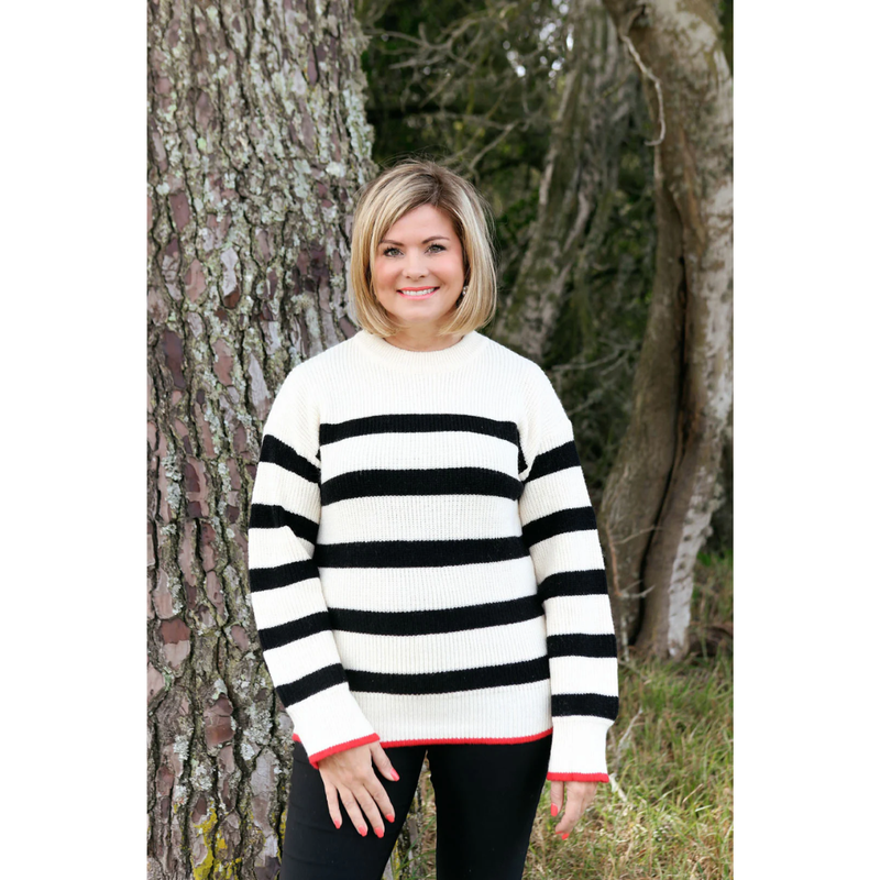 Julz - Talia Black Stripe Jersey