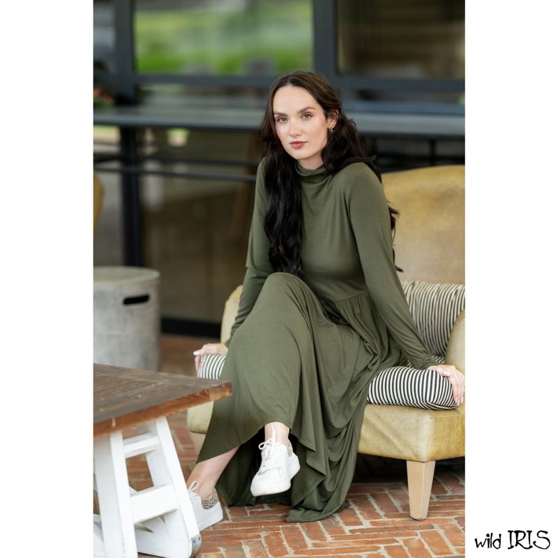 Mastik Green Polo Neck Dress