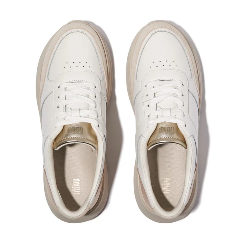 Fitflop F-Mode Metallic Flatform Urban White/Platino