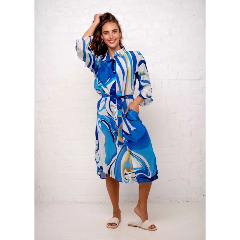 Iconic Leila Dress Blue Rays