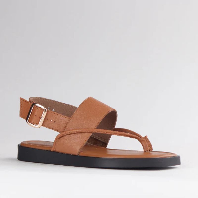 Froggie Tan Thong Back Strap Sandal