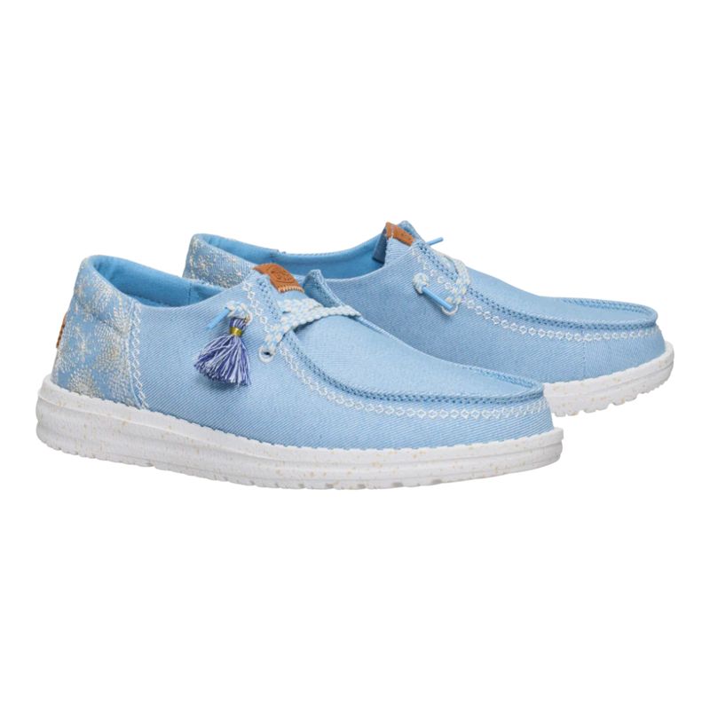 Hey Dude Wendy Funk Embroidered Floral Blue
