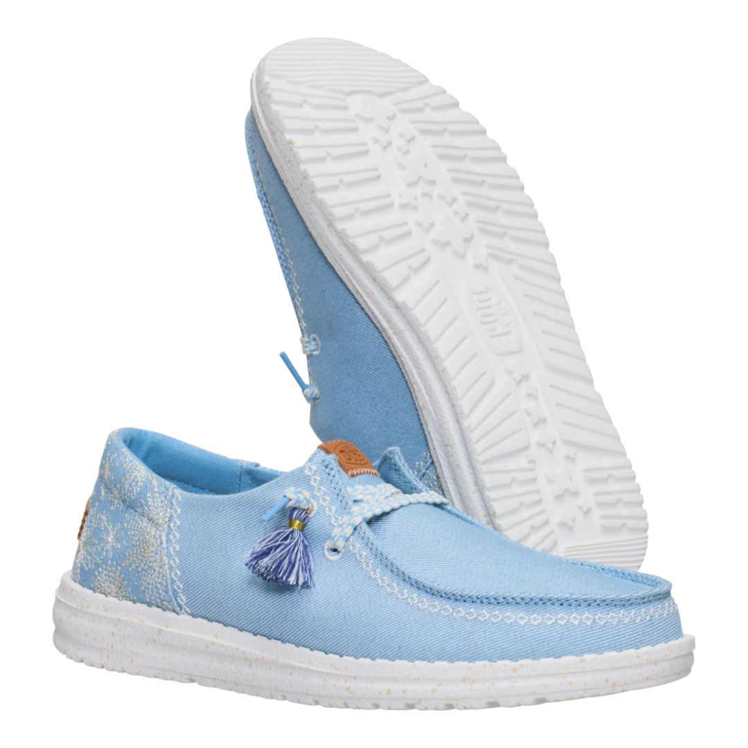 Hey Dude Wendy Funk Embroidered Floral Blue