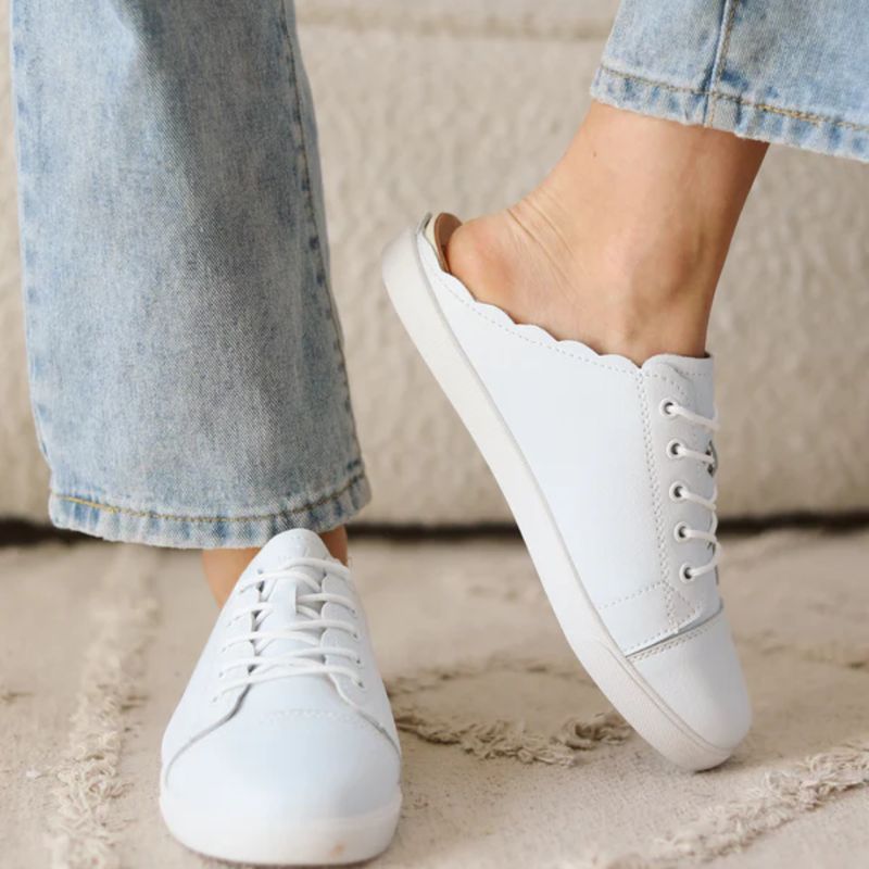 Julz Luka White Leather Slip On