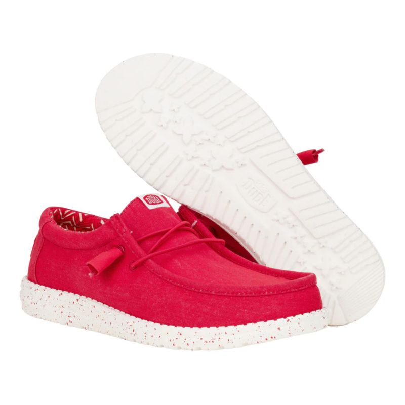 Hey Dude Wally Stretch Canvas Savvy Red