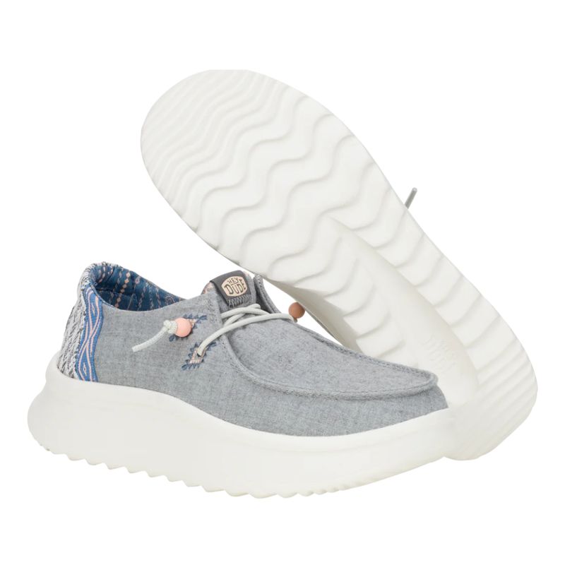 Hey Dude Wendy Peak Chambray Woven Grey