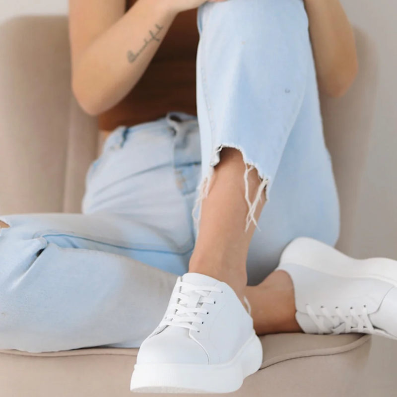 Julz Maddox White Leather Slip On