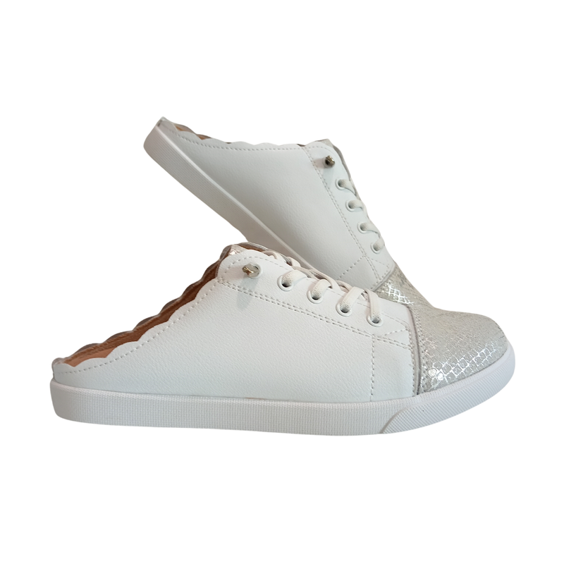 Julz Luke White Silver Toe