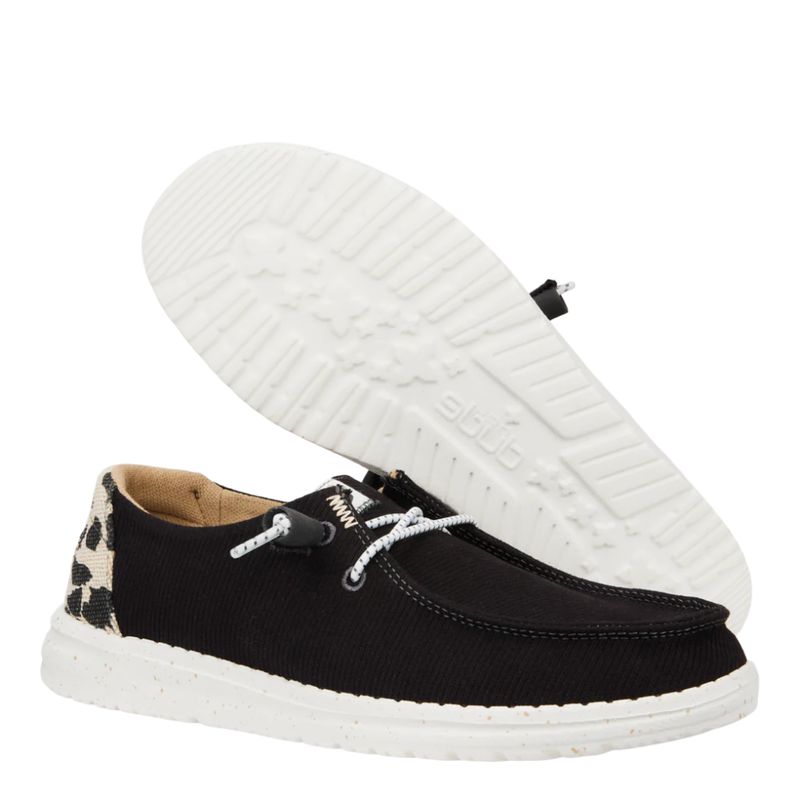 Hey Dude Womens Wendy Black/Leopard