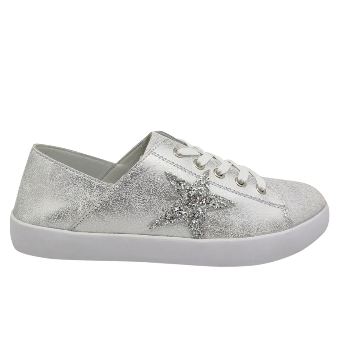Julz Vicki Frosted Silver & Glitter Star