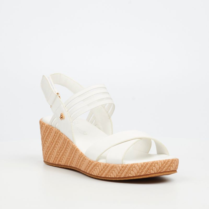 Butterfly Feet Cathy 2 Faux Leather Low Wedges – White