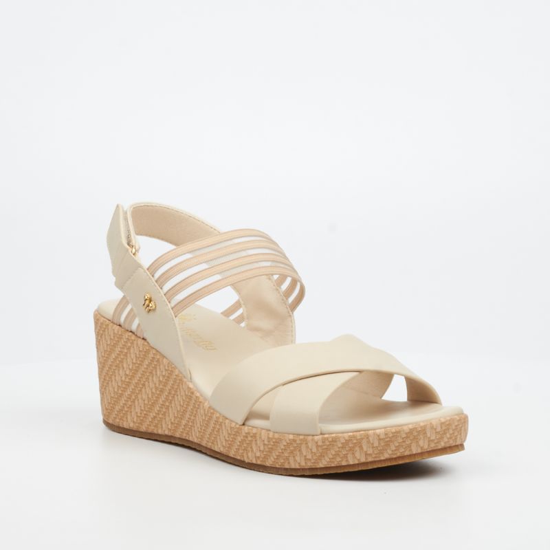 Butterfly Feet Cathy 2 Faux Leather Low Wedges – Beige