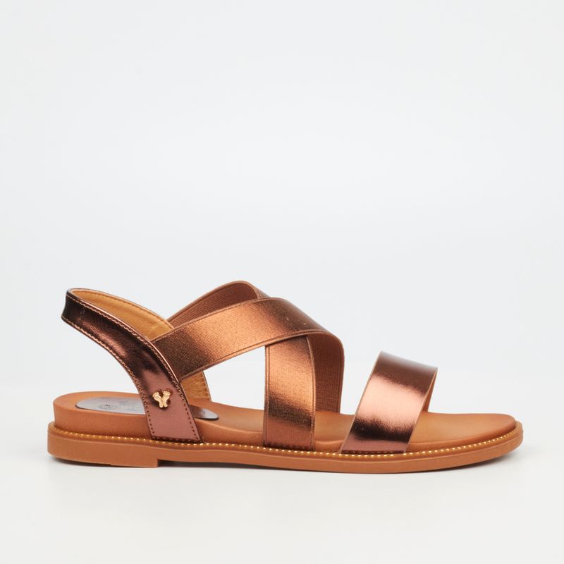 Butterfly Feet Ellie 12 Faux Leather Flat Sandals – Bronze
