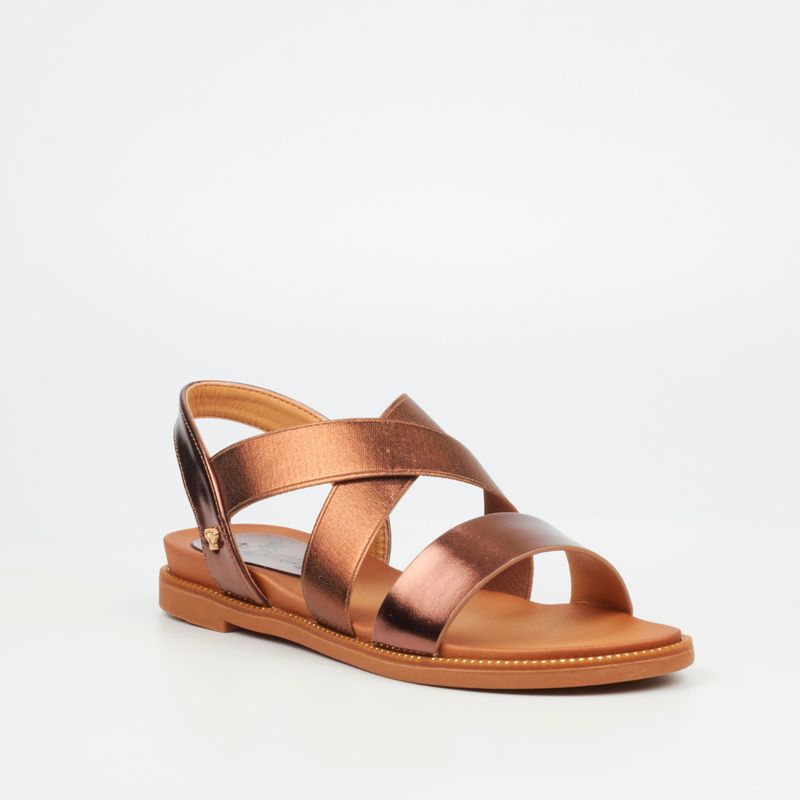 Butterfly Feet Ellie 12 Faux Leather Flat Sandals – Bronze