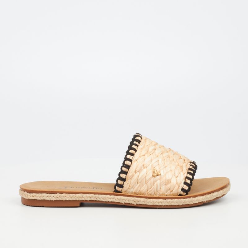 Butterfly Feet Celia 7 Raffia Flat Sandals – Black