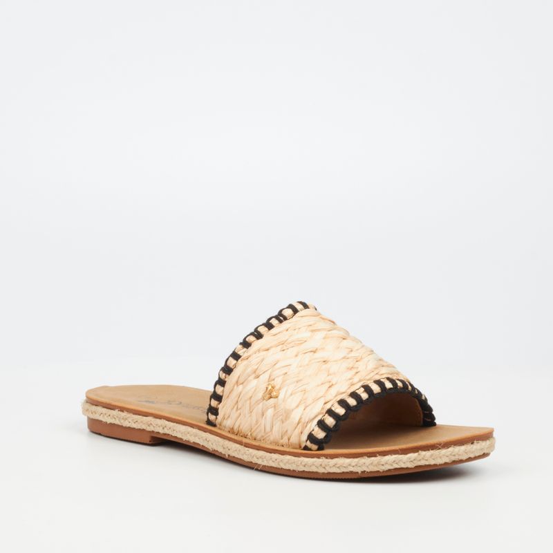 Butterfly Feet Celia 7 Raffia Flat Sandals – Black