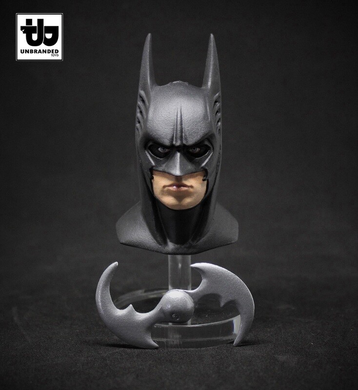 BATMAN FOREVER 1/6 HEAD SCULPT,VAL KILMER,BRUCE WAYNE,KIT,BATARANG,HOT,DC,TOYS