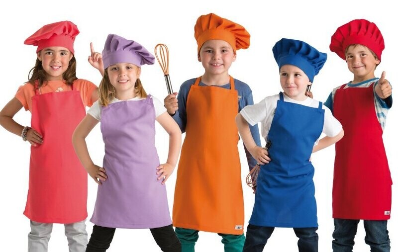 DELANTAL +  GORRO DE COLORES