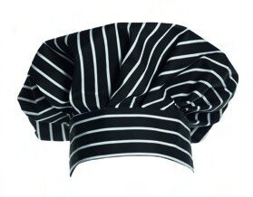 GORRO COCINERO FRANCÉS Rayas negras blancas