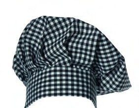 GORRO COCINERO FRANCÉS Cuadro medio negro