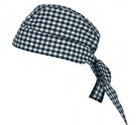 BANDANA COCINA cuadro medio negro