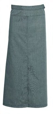 Delantal largo francés Gris Medio Fil a fil