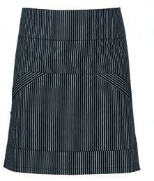 Delantal corto raya fina negra c r. gris