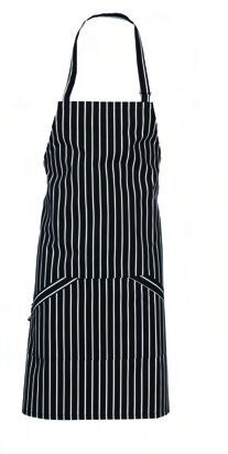 DELANTAL COCINA PETO RAYAS NEGRAS Y BLANCAS