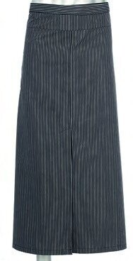 Delantal largo francés rayas fina negra c r. gris