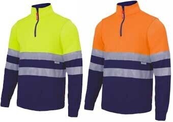 SUDADERA BICOLOR CON CREMALLERA ALTA VISIBILIDAD