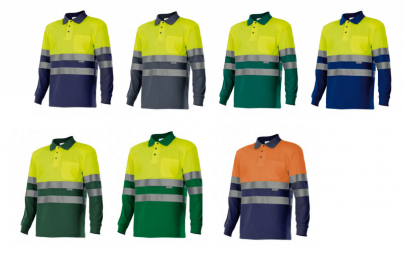 POLO BICOLOR MANGA LARGA ALTA VISIBILIDAD