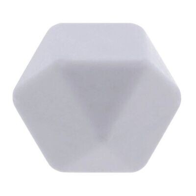 Opry Siliconen kralen hexagon 17mm (lichtgrijs)