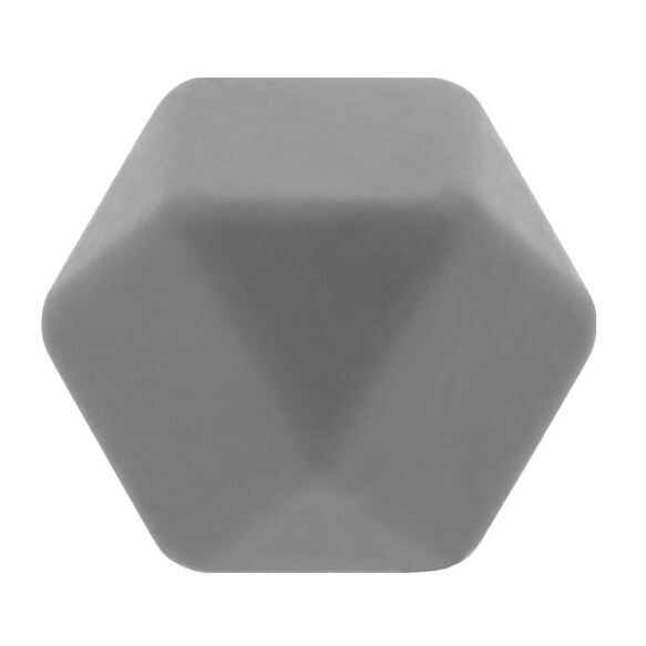Opry Siliconen kralen hexagon 14mm (donkergrijs)