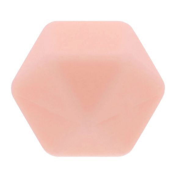 Opry Siliconen kralen hexagon 14mm (roze)