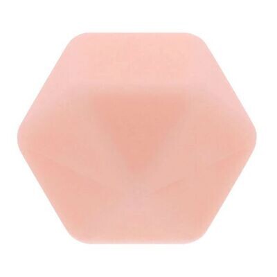 Opry Siliconen kralen hexagon 14mm (roze)