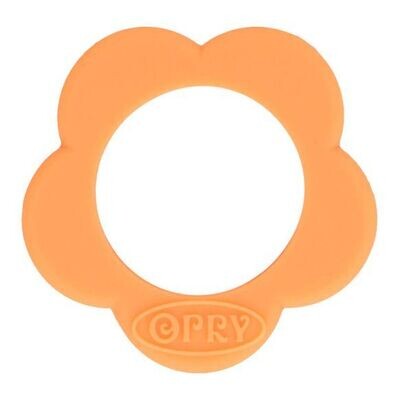 Opry siliconen bijtring bloem 40mm - Oranje (704)