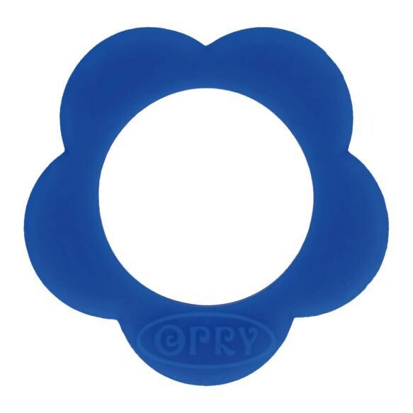 Opry siliconen bijtring bloem 40mm - Blauw (215)