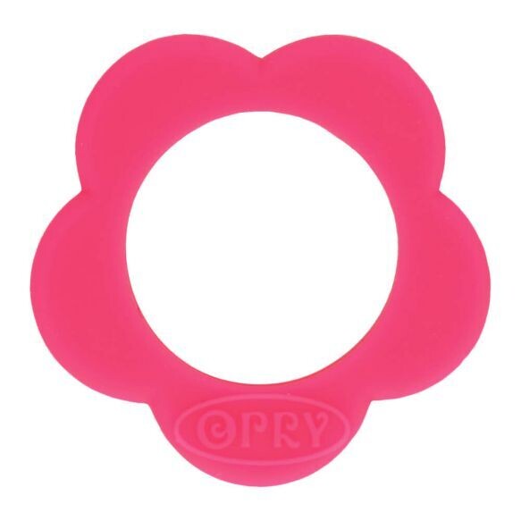 Opry siliconen bijtring bloem 40mm - Roze (786)