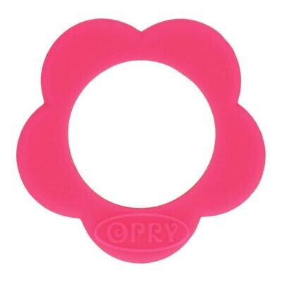 Opry siliconen bijtring bloem 40mm - Roze (786)