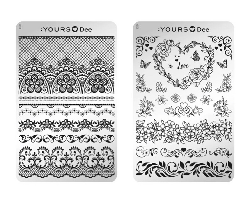 Stamping Plade LOVELY FLOWERS Dobbeltsidet