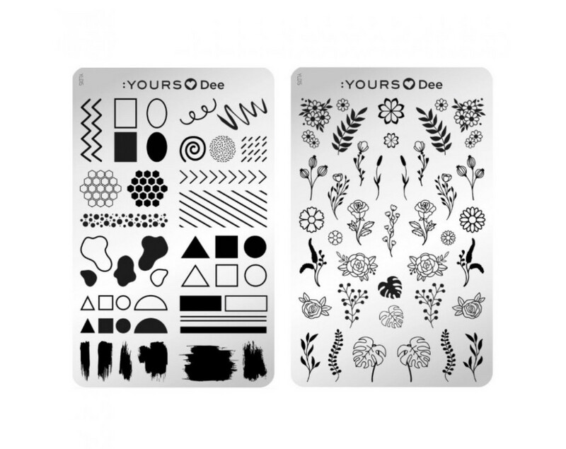 Stamping Plade DOBBELT, FLORAL FRAME