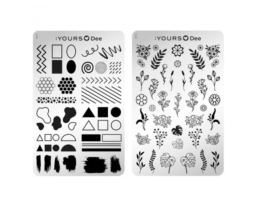 Stamping Plade DOBBELT, FLORAL FRAME
