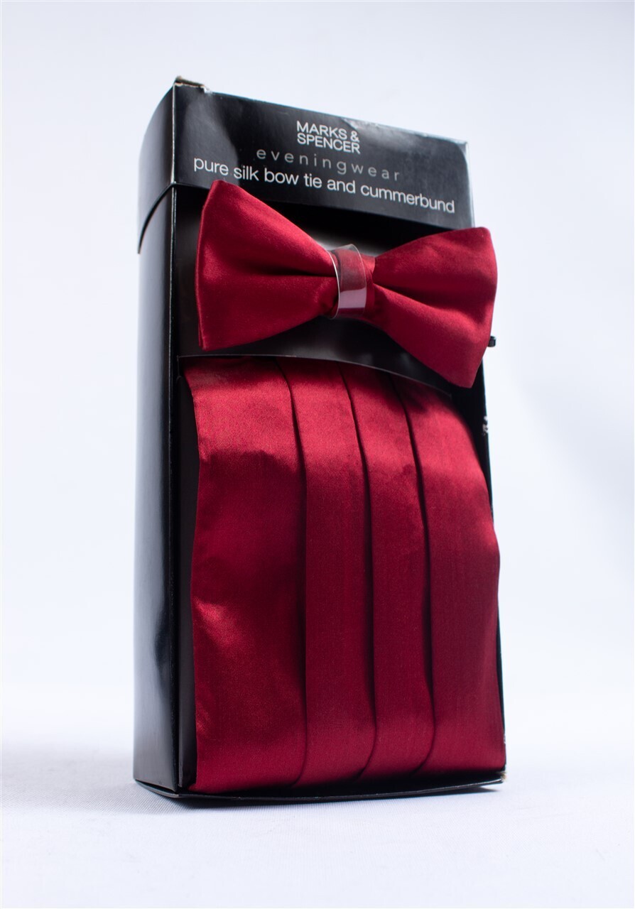 Mark &amp; Spencer Pure Silk Bow Tie and Cummerbund
